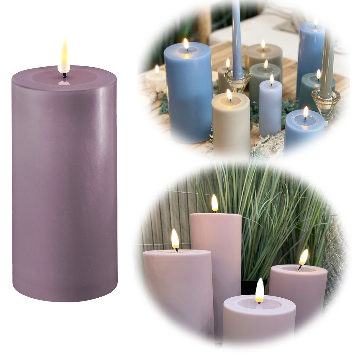 Deluxe Homeart 3D LED Echtwachs Kerze Premium Real Flame Timer bewegliche Flamme
