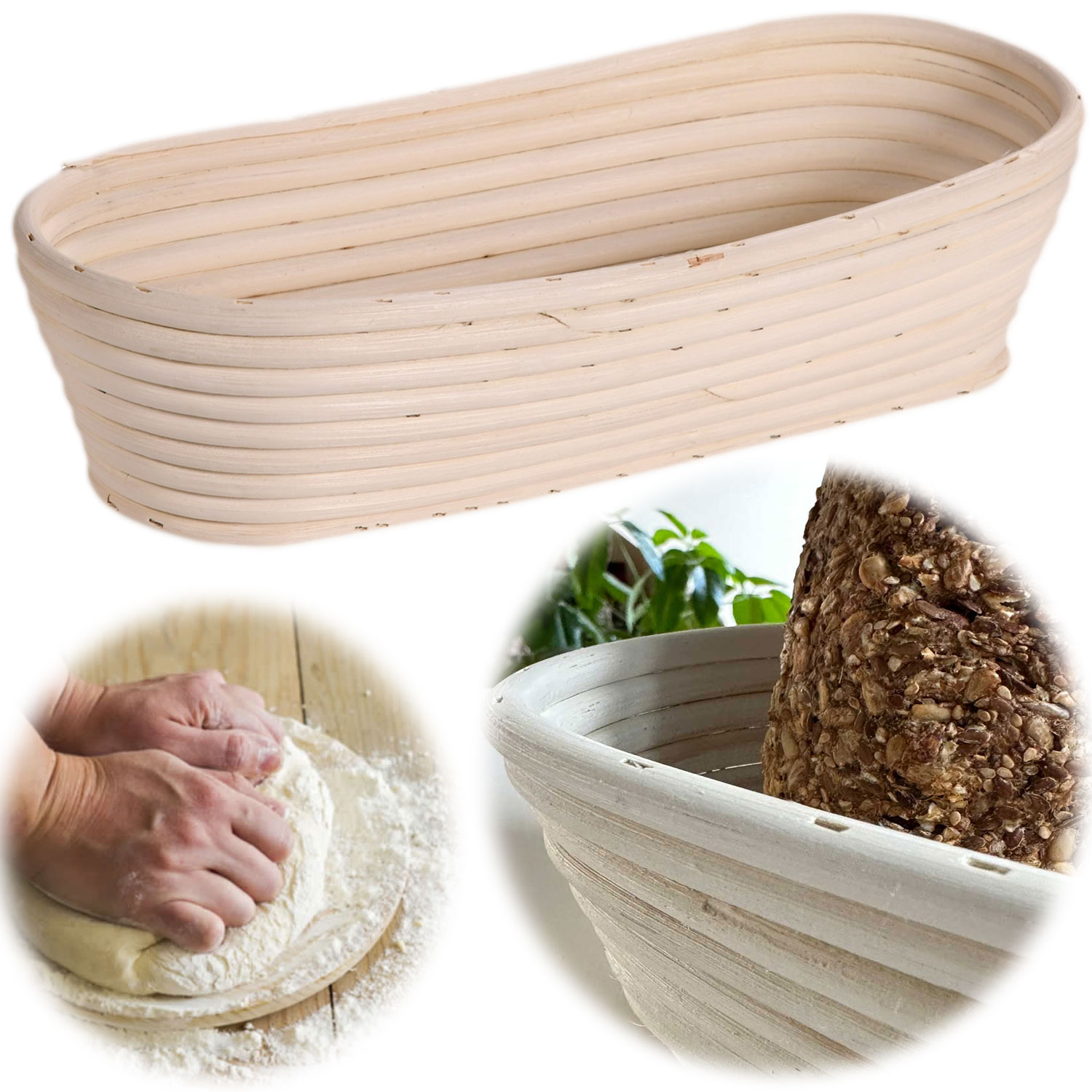 Gärkörbchen Gärkorb Rund Oval Auswahl Peddigrohr Brotform Leineneinsatz Brotkorb - Bild 12 von 14
