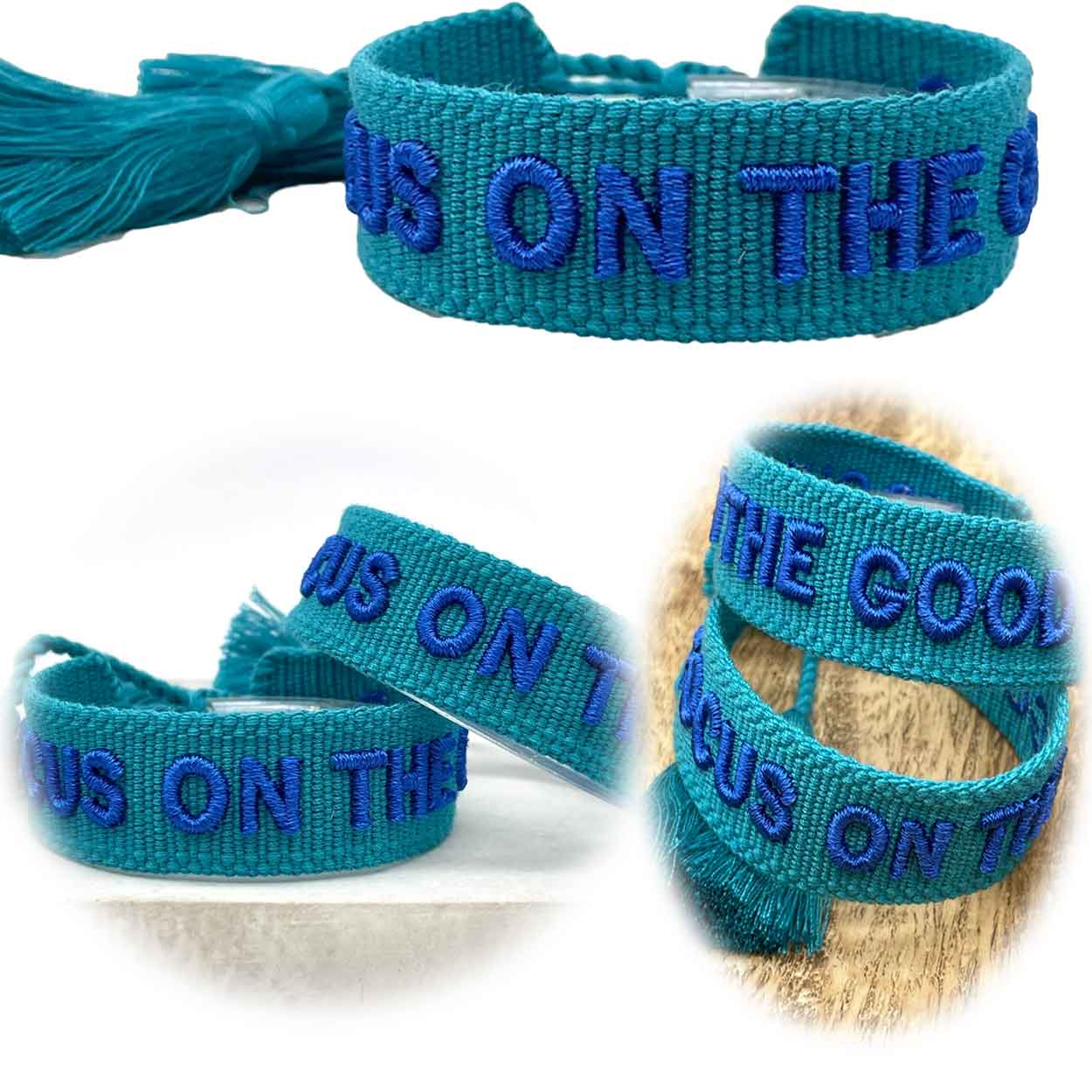 Original Canvas Statement Armbänder Boho Hippie bestickt Quasten Freundschaft - Bild 100 von 125