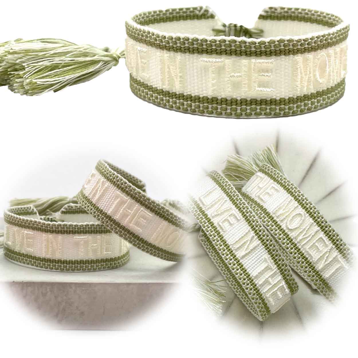 Original Canvas Statement Armbänder Boho Hippie bestickt Quasten Freundschaft - Bild 98 von 125