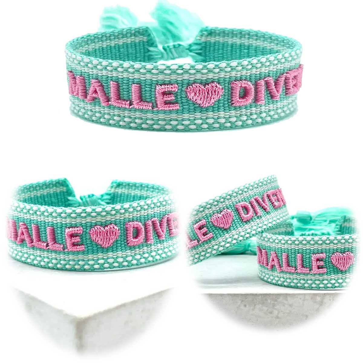 Original Canvas Statement Armbänder Boho Hippie bestickt Quasten Freundschaft - Bild 125 von 125