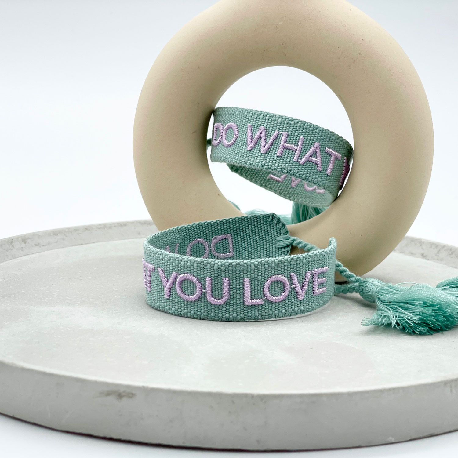 Original Canvas Statement Armbänder Boho Hippie bestickt Quasten Freundschaft - Bild 65 von 125