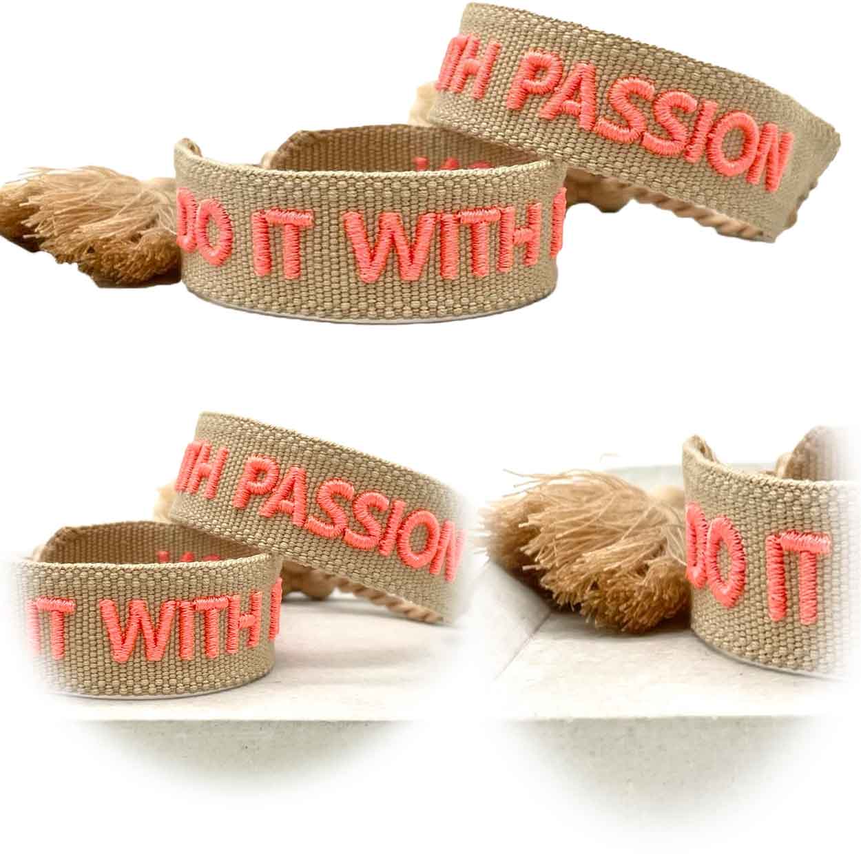 Original Canvas Statement Armbänder Boho Hippie bestickt Quasten Freundschaft - Bild 96 von 125