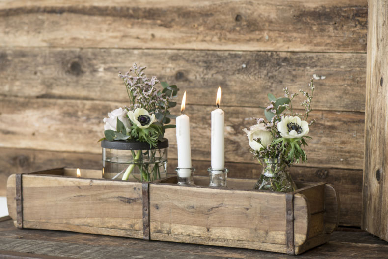 Holz Deko Ziegelform 2-fach Unika Aufbewahrung Holz-Box Holz-Kiste IB