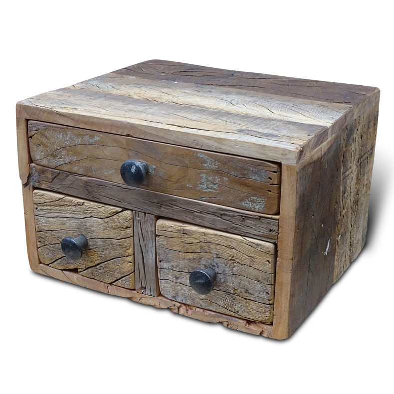 Vintage Aufbwahrungsbox 30cm recycelt Schubladenbox Holzbox Ordnungsbox