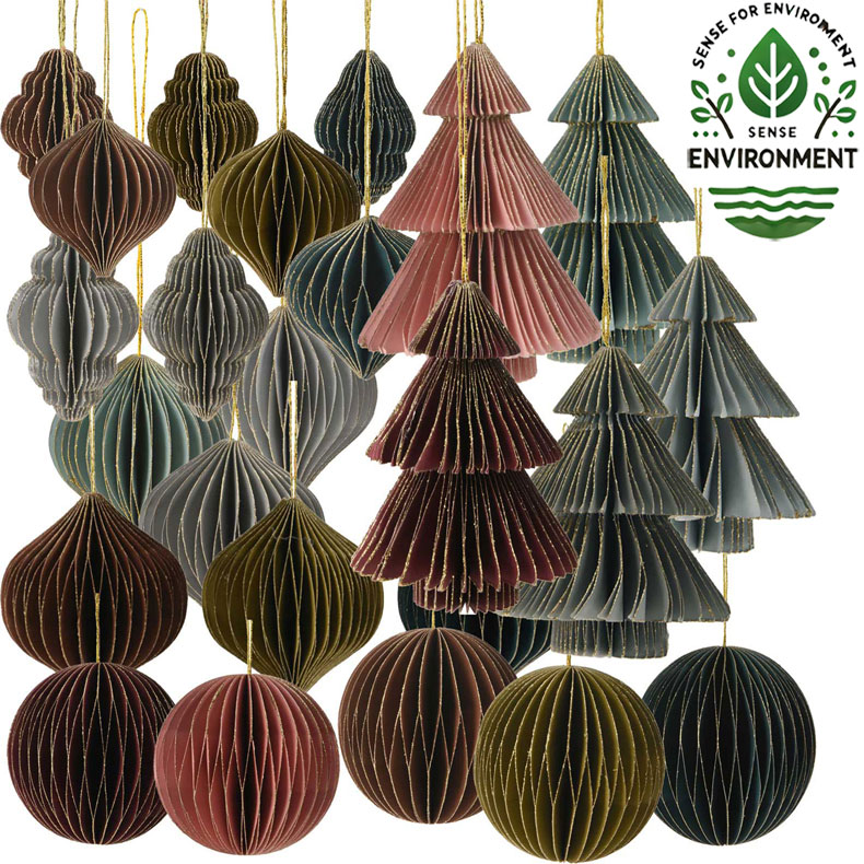 Papier Christbaum-Schmuck Gr. Auswahl FSC Hänge-Deko Anhänger Xmas Weihnachten