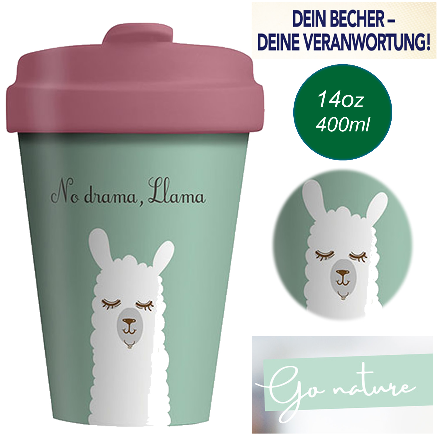 ChicMic Bambus Coffee to Go Becher 400ml KaffeBecher TrinkBecher Tee